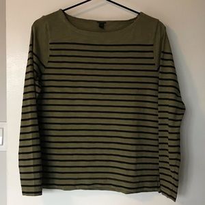 J. Crew Boatneck Striped 3/4 Sleeved Shirt